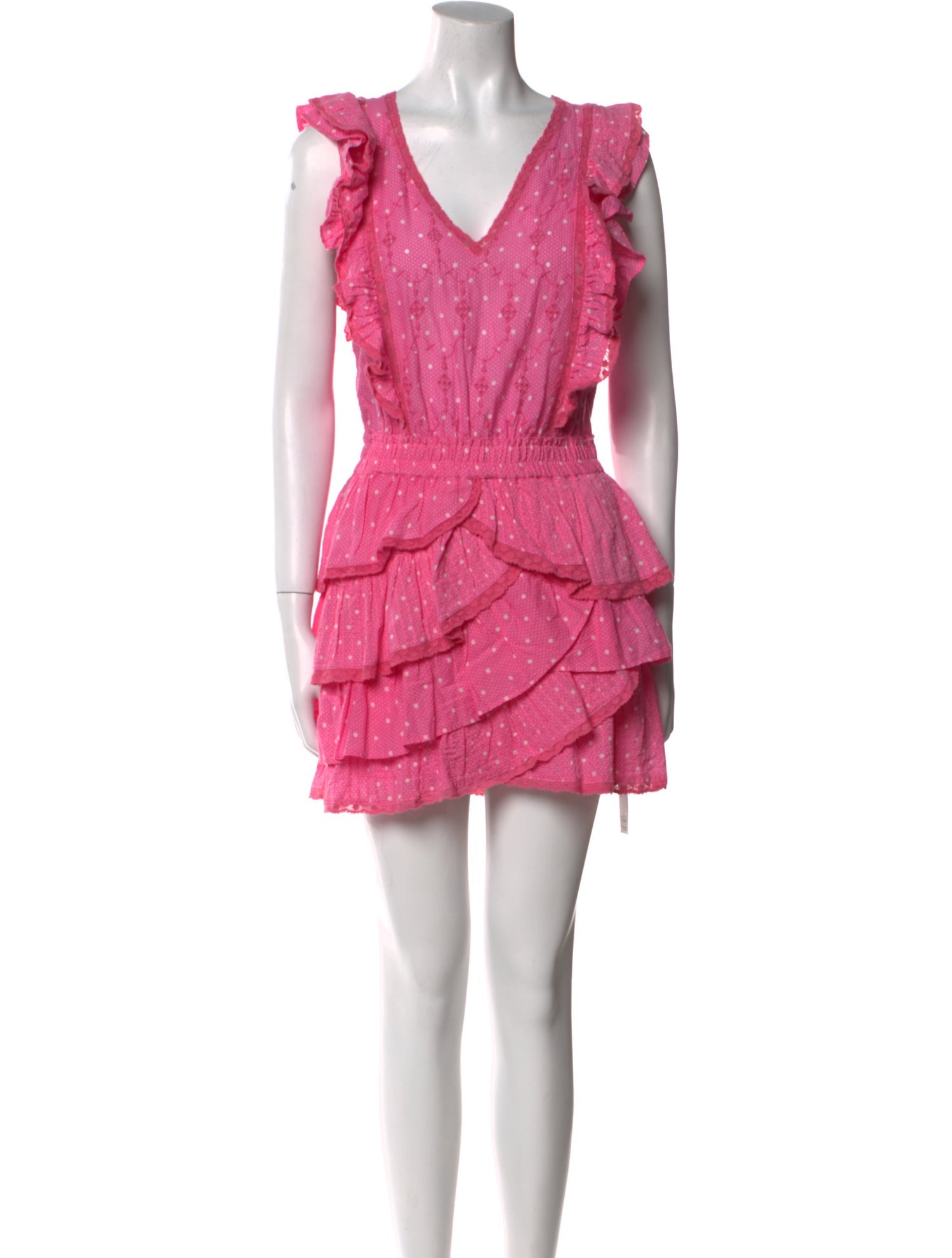 LoveShackFancy Polka Dot Print Mini Dress