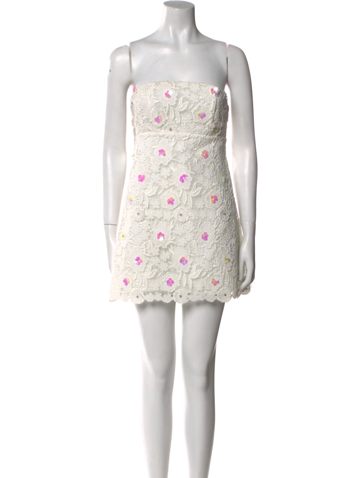 LoveShackFancy Lace Pattern Mini Dress