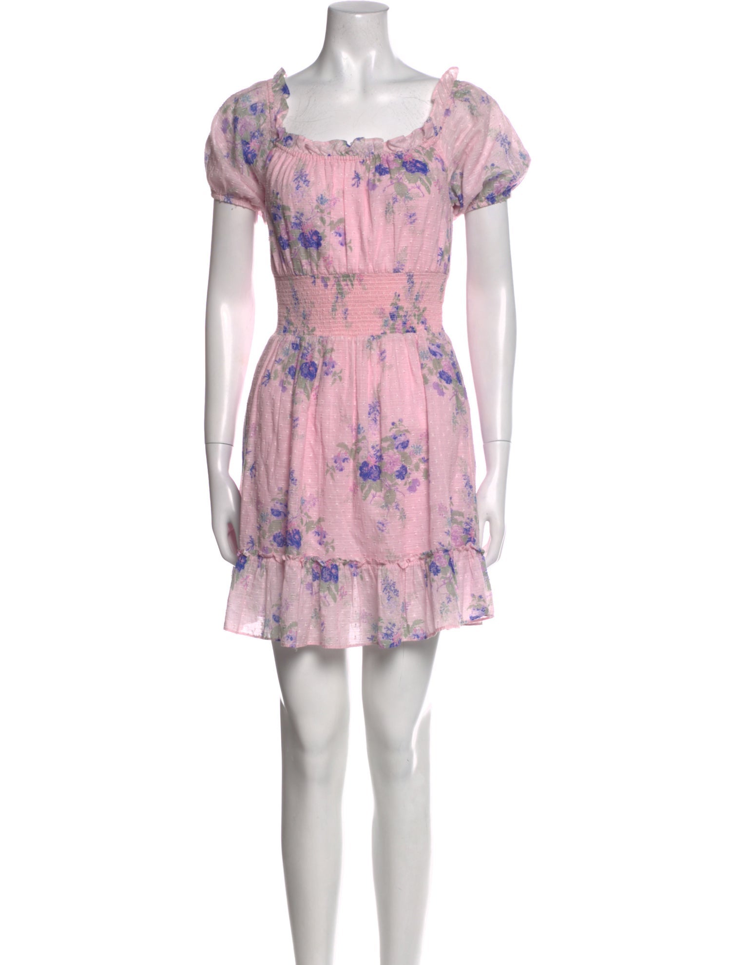 LoveShackFancy Floral Print Mini Dress