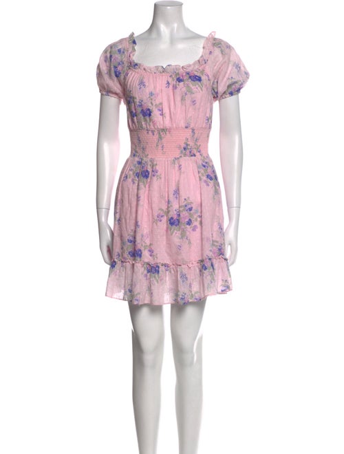 LoveShackFancy Floral Print Mini Dress