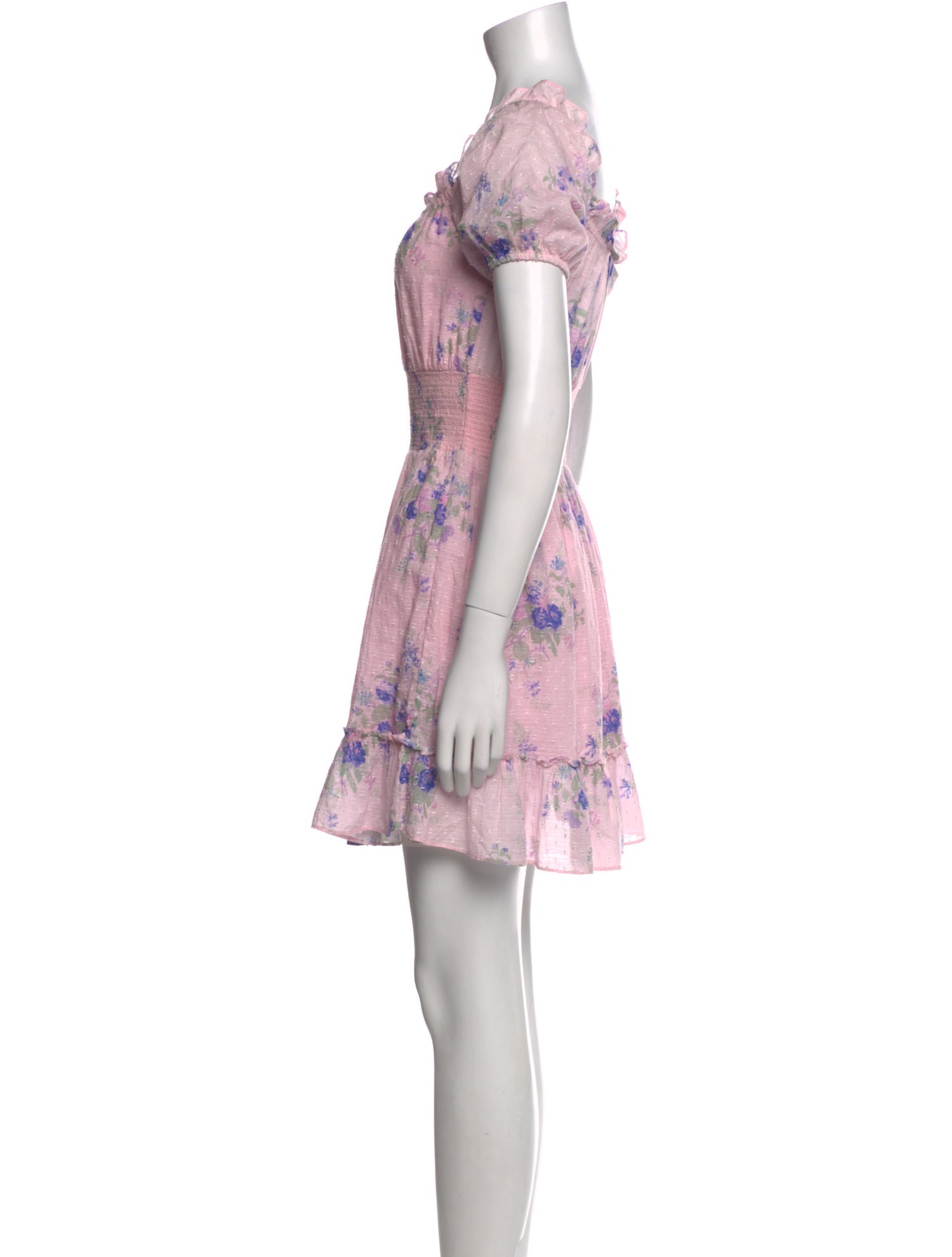 LoveShackFancy Floral Print Mini Dress