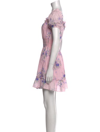 LoveShackFancy Floral Print Mini Dress