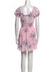 LoveShackFancy Floral Print Mini Dress