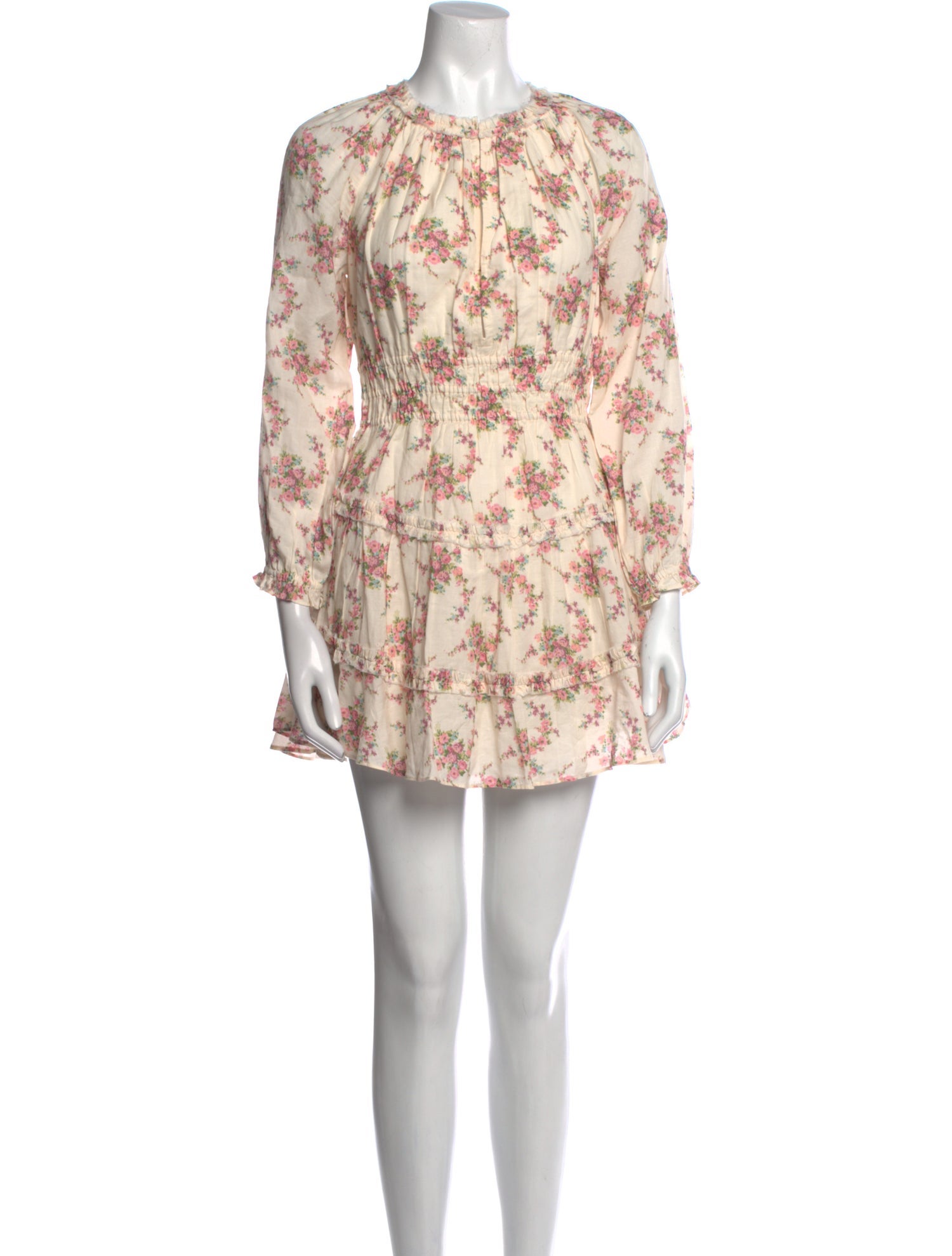 LoveShackFancy Floral Print Mini Dress