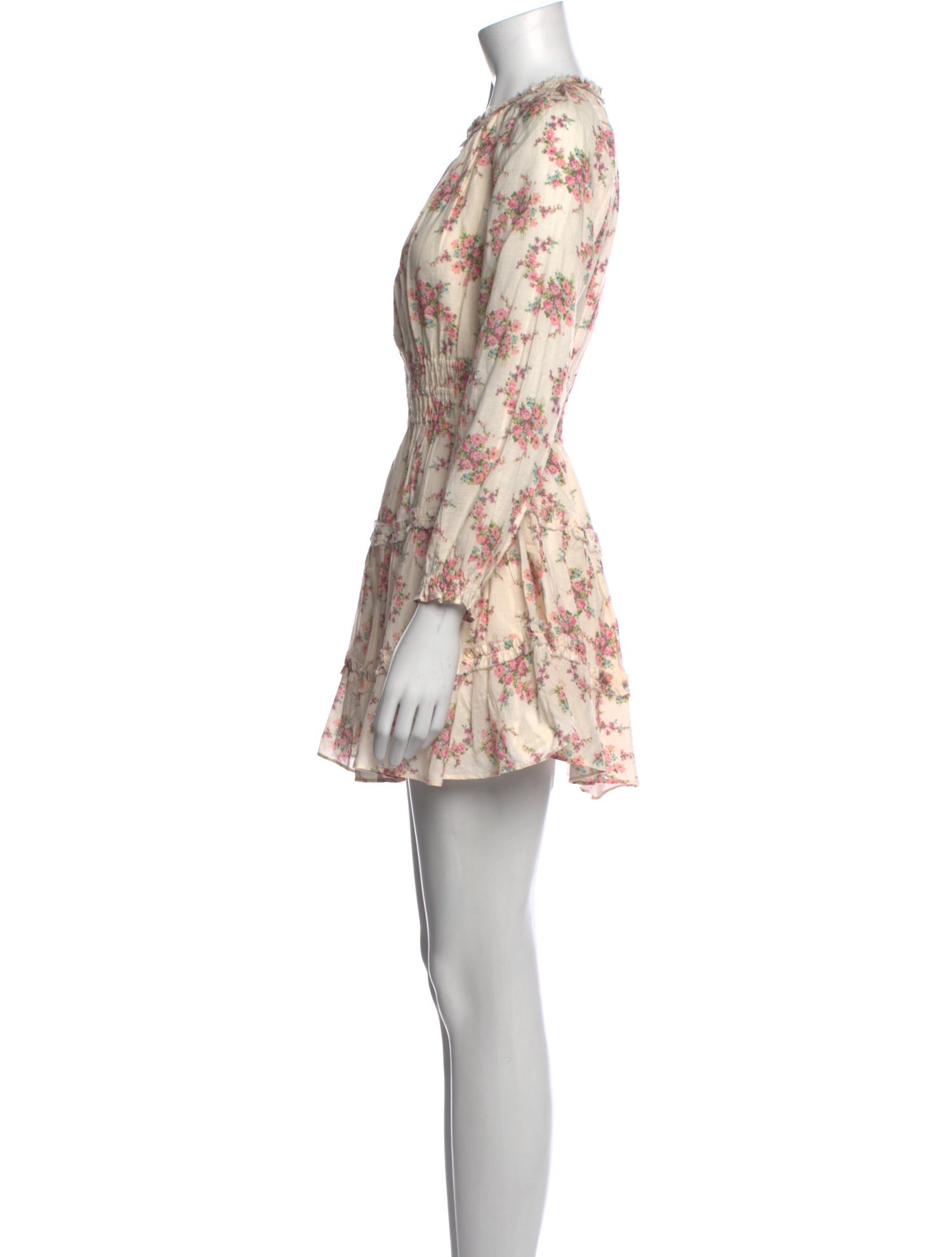 LoveShackFancy Floral Print Mini Dress