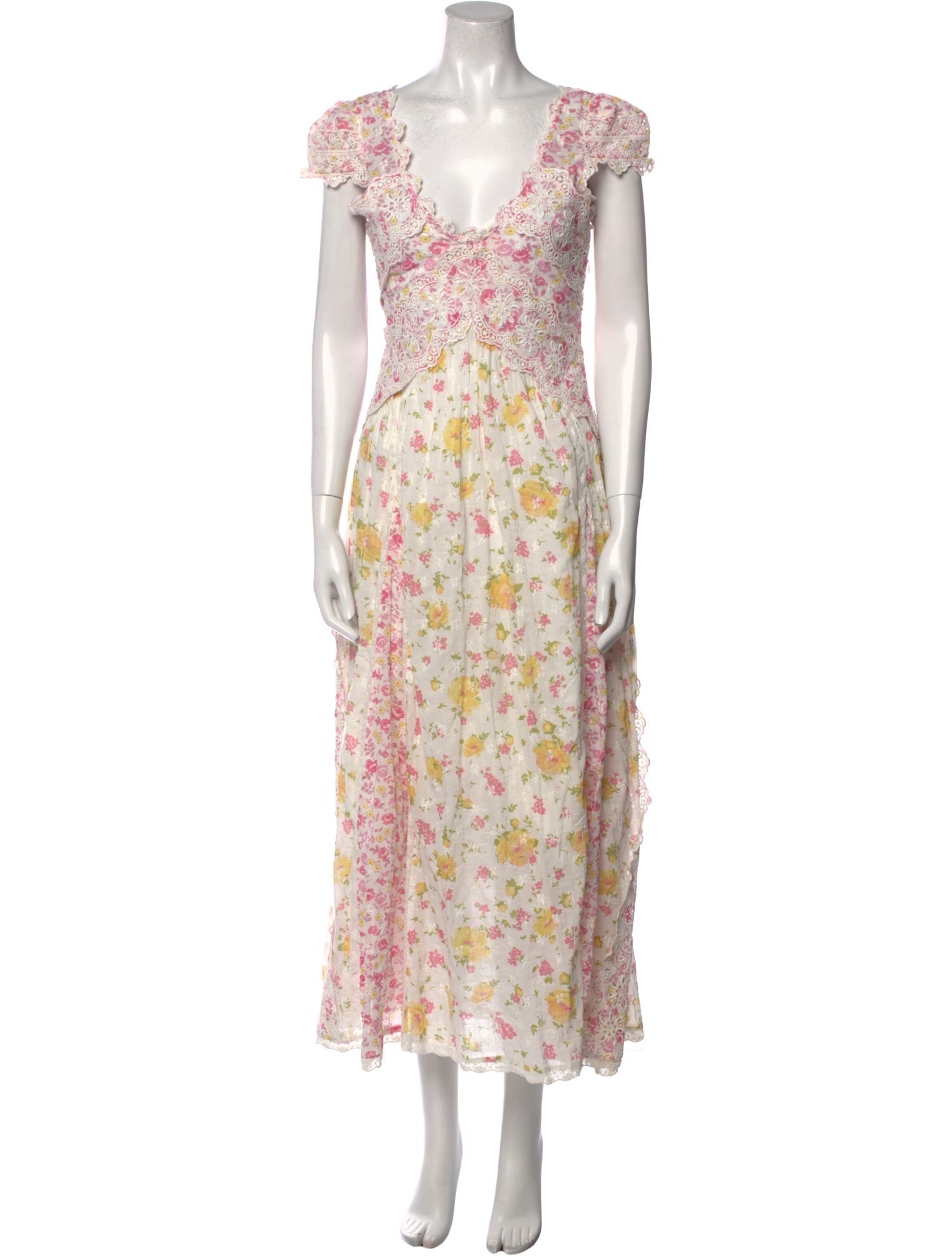 LoveShackFancy Floral Print Long Dress
