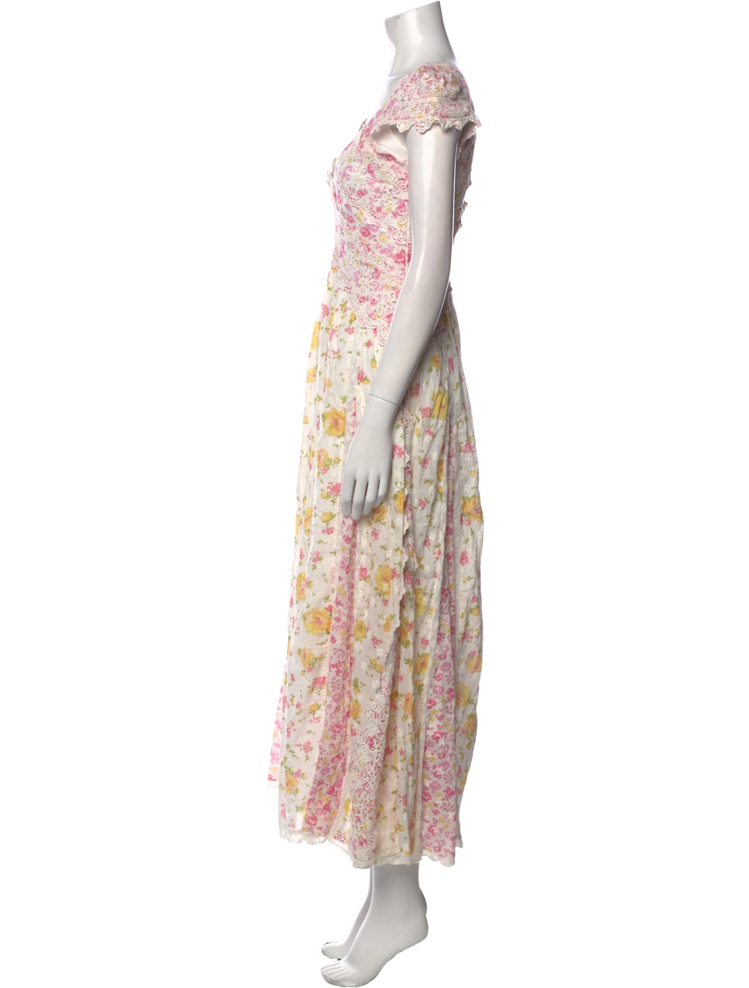 LoveShackFancy Floral Print Long Dress