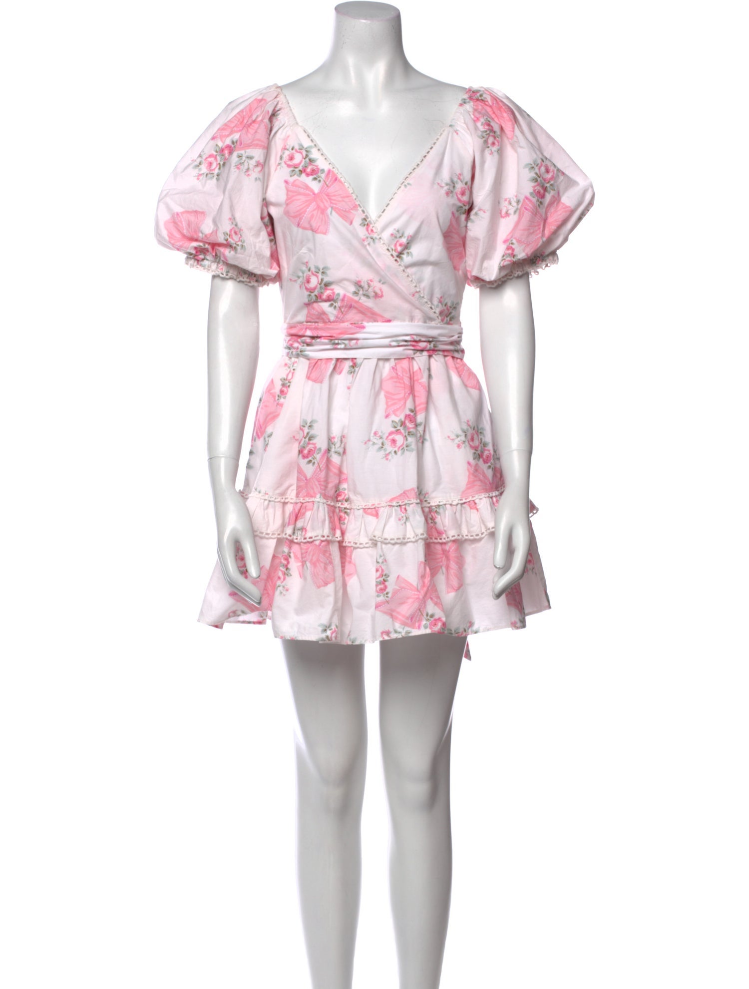 LoveShackFancy Floral Print Mini Dress