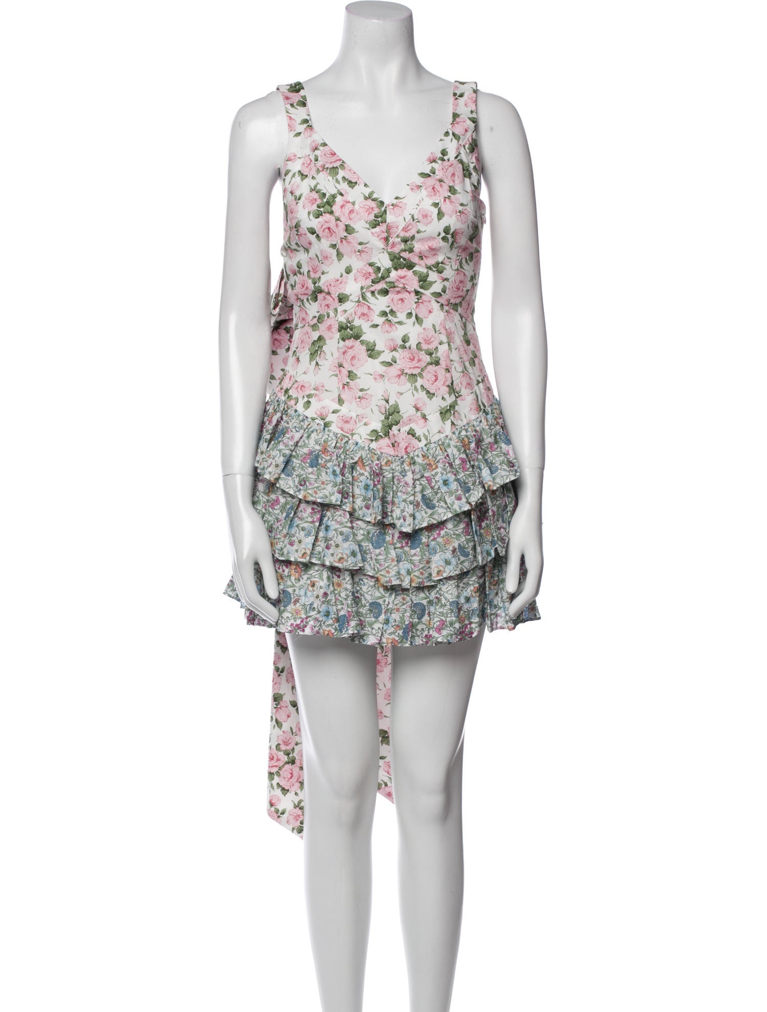 LoveShackFancy Floral Print Mini Dress