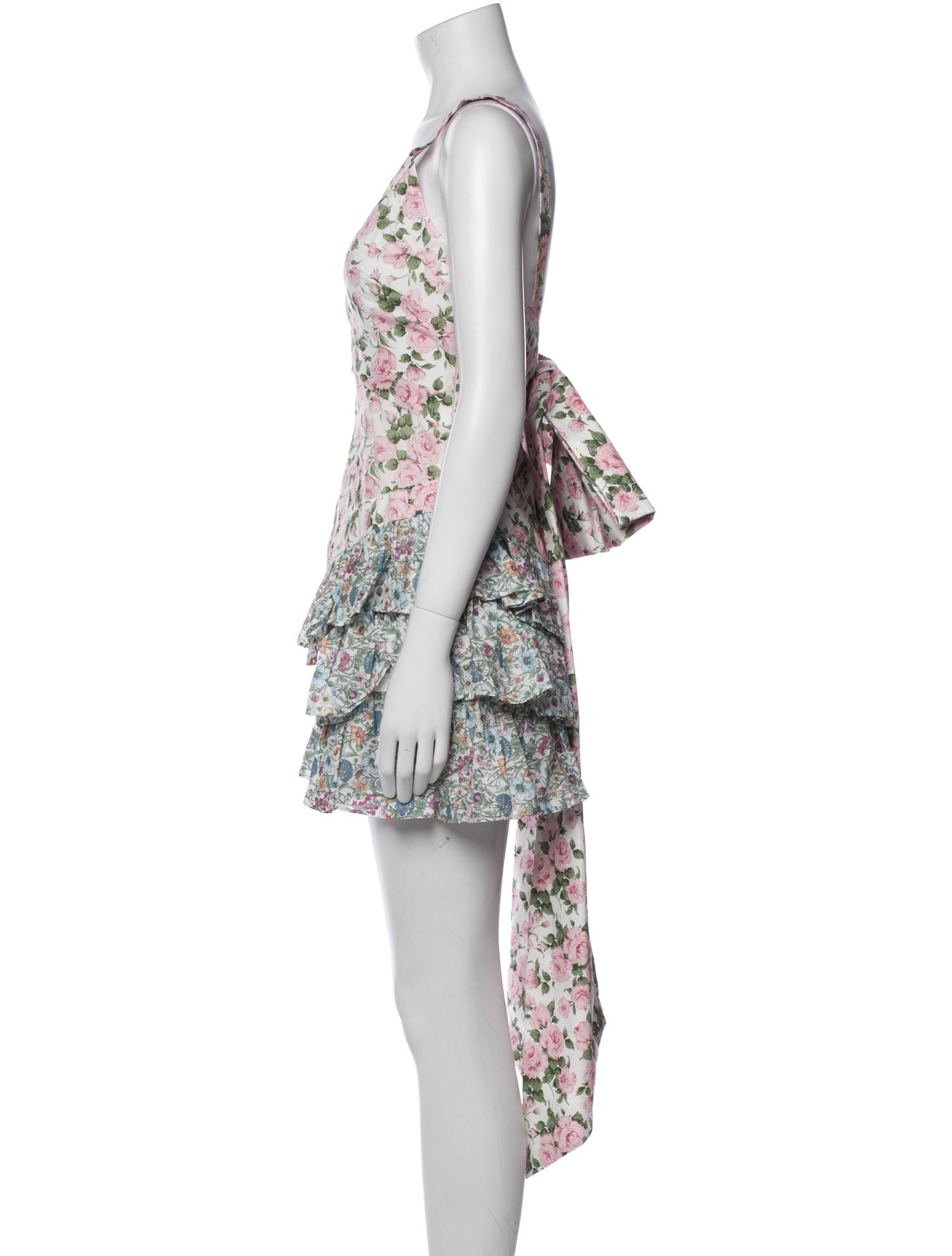 LoveShackFancy Floral Print Mini Dress