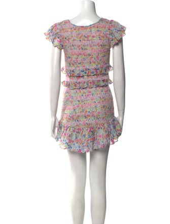 LoveShackFancy Floral Print Mini Dress