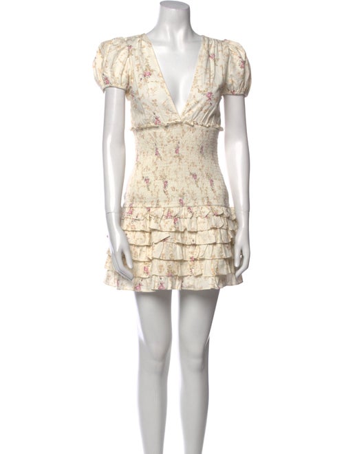 LoveShackFancy Floral Print Mini Dress