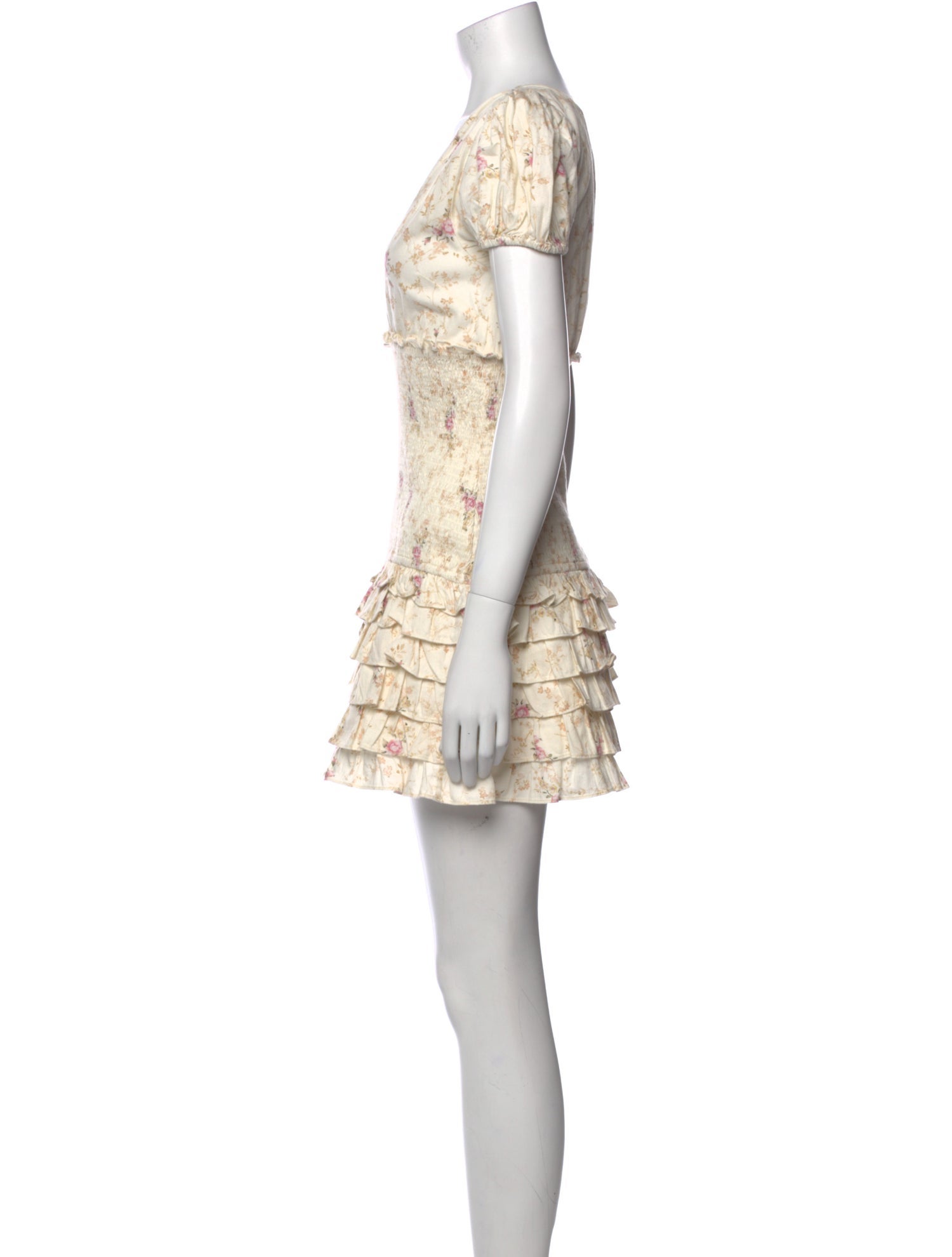 LoveShackFancy Floral Print Mini Dress