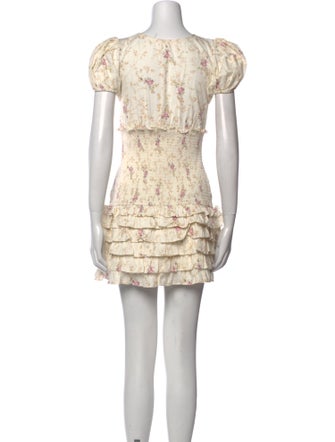 LoveShackFancy Floral Print Mini Dress