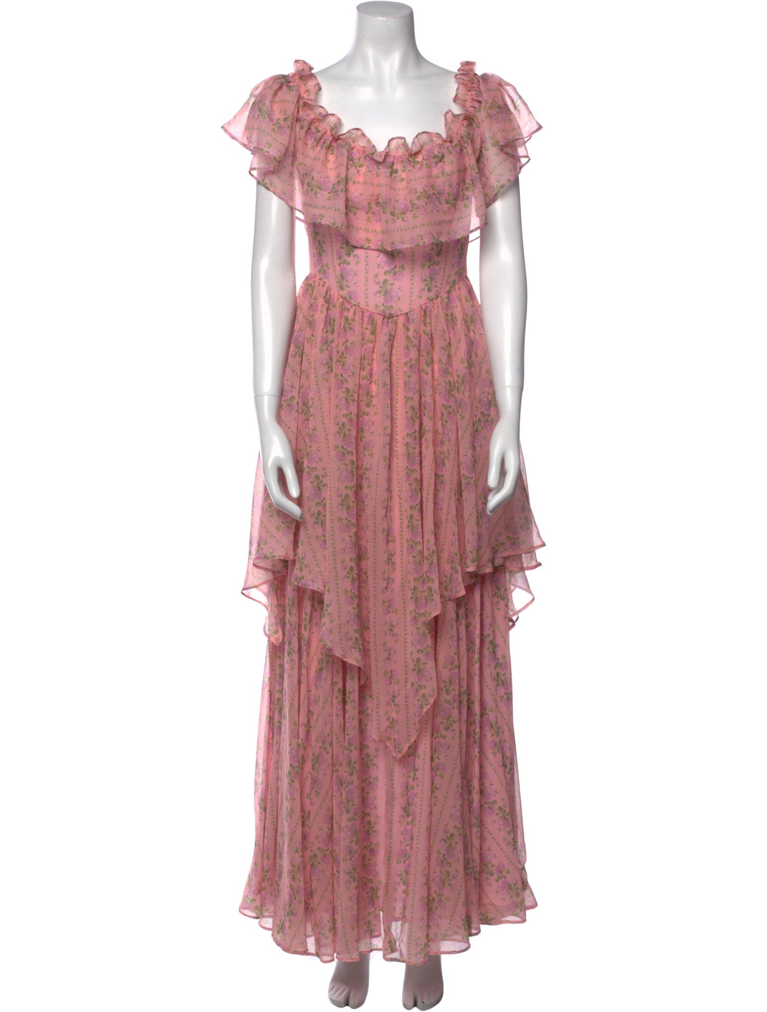 LoveShackFancy Floral Print Long Dress