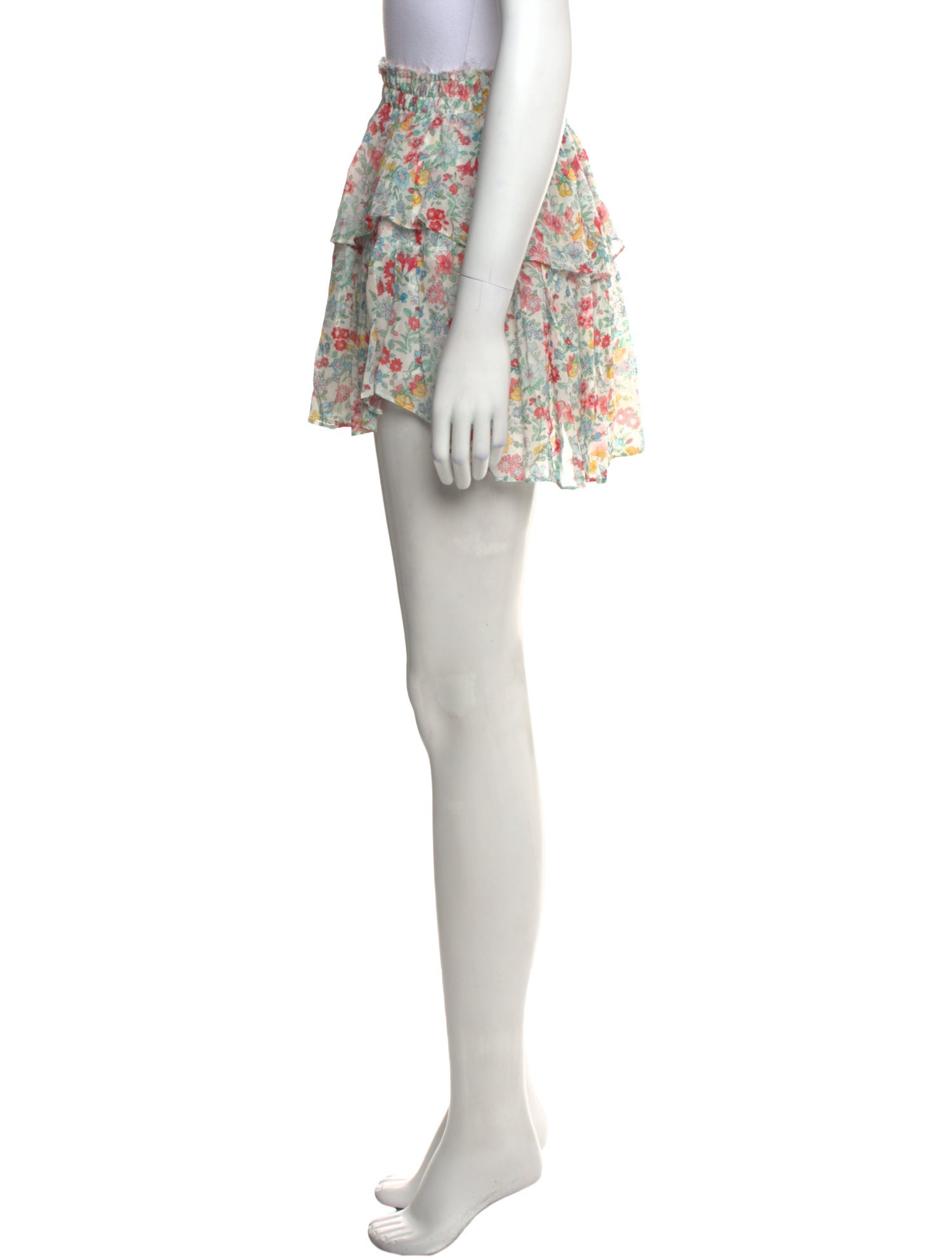 LoveShackFancy Floral Print Mini Skirt