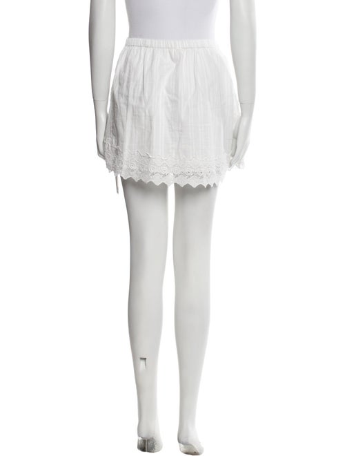 LoveShackFancy Embroidered Accent Mini Skirt
