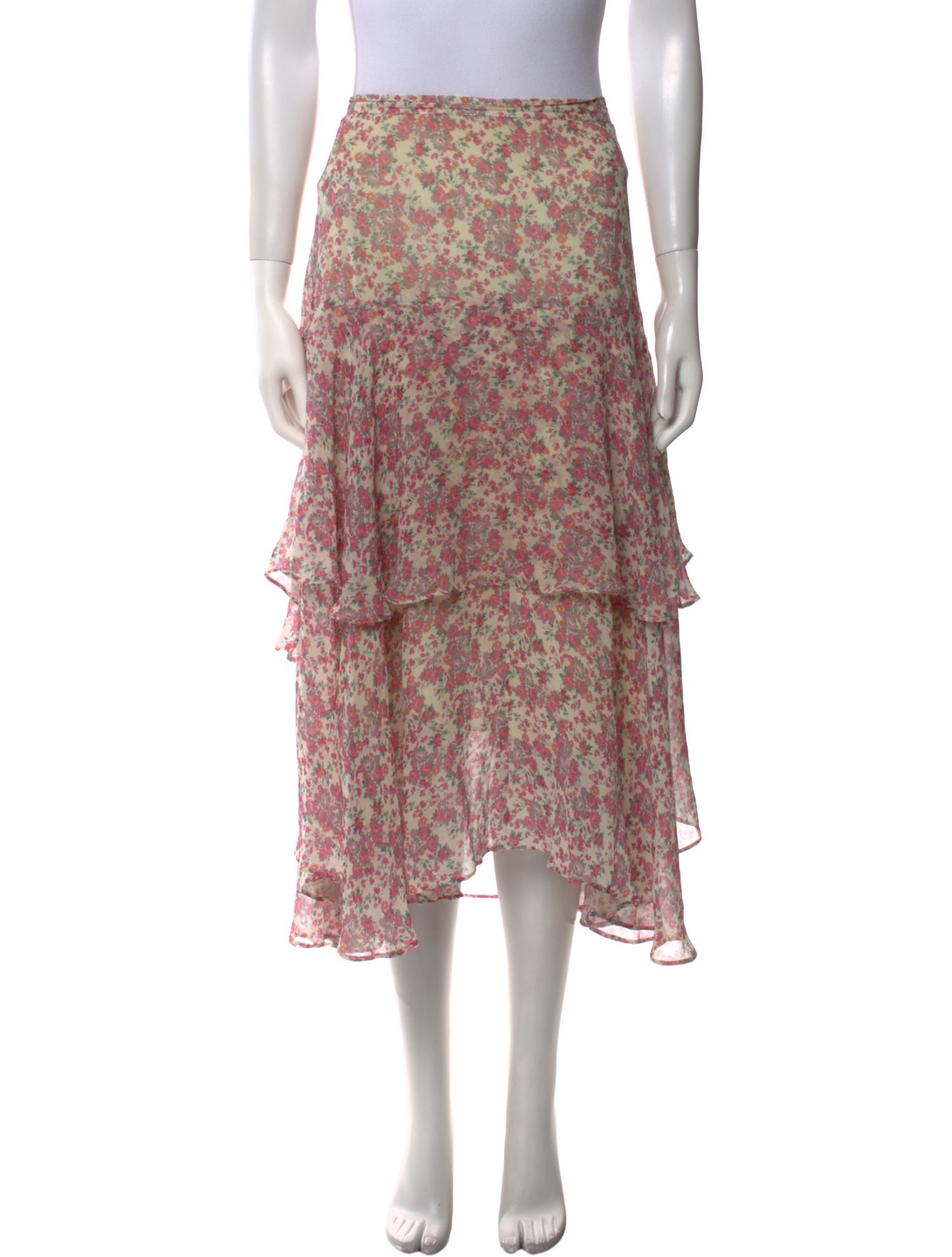 LoveShackFancy Silk Knee-Length Skirt