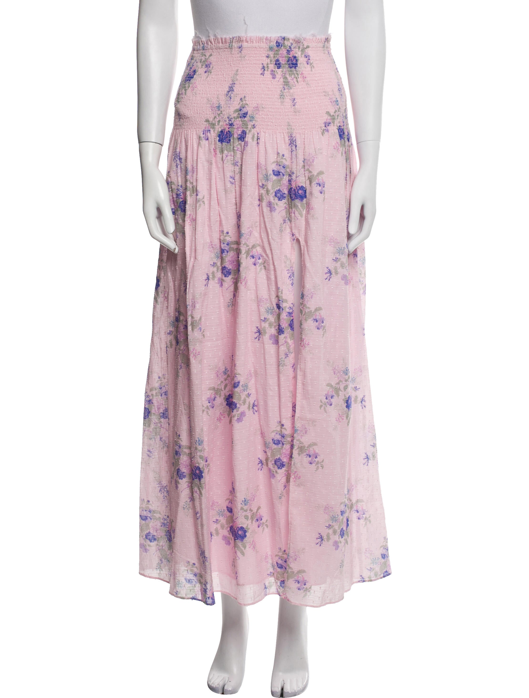 LoveShackFancy Floral Print Long Skirt
