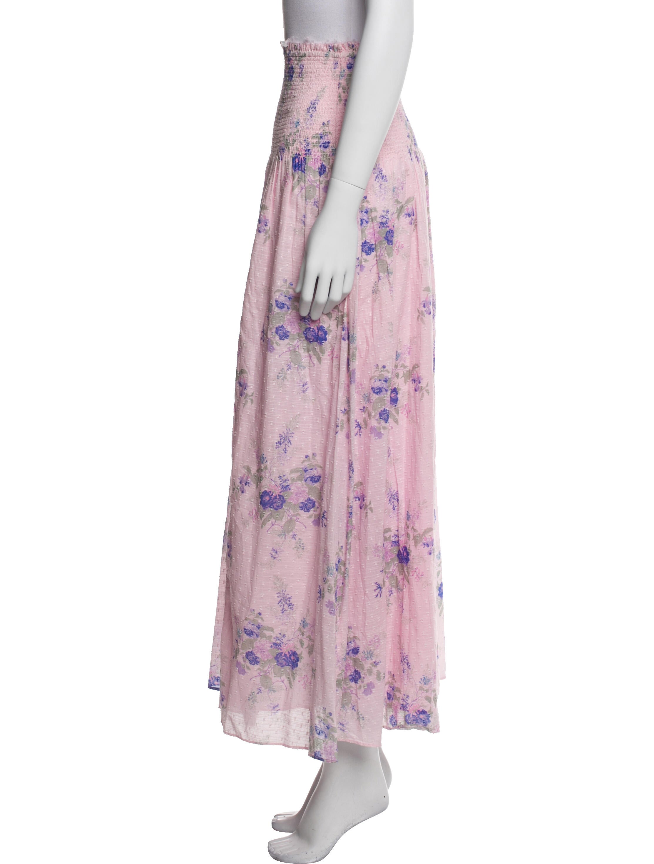 LoveShackFancy Floral Print Long Skirt