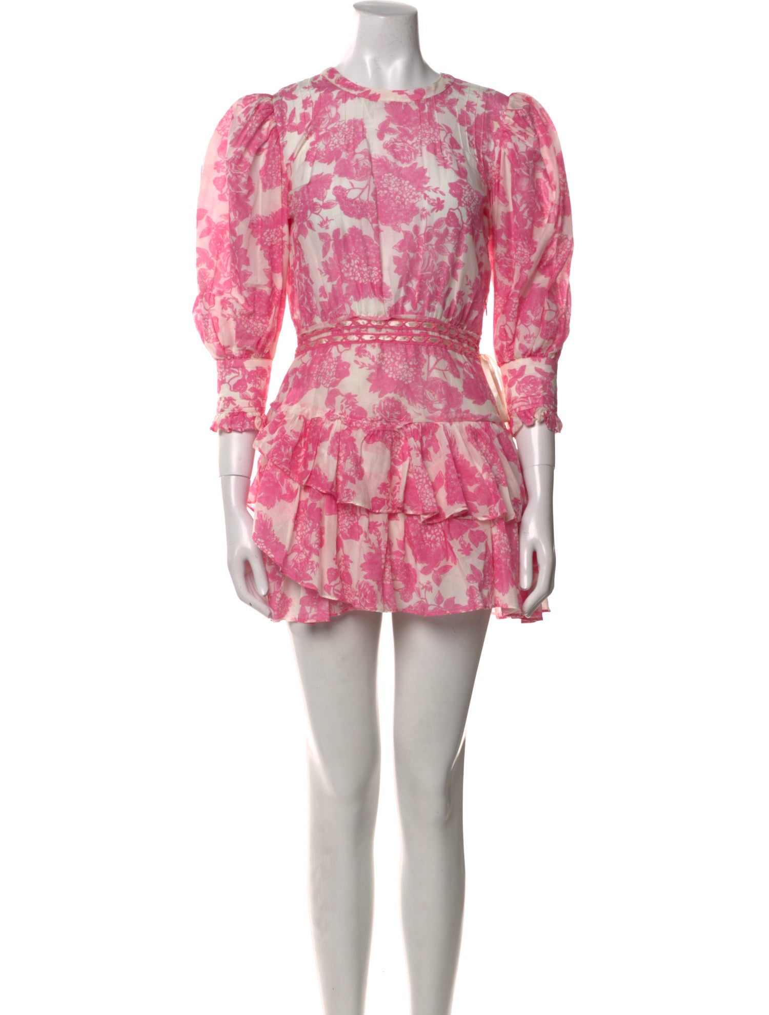 LoveShackFancy Floral Print Mini Dress