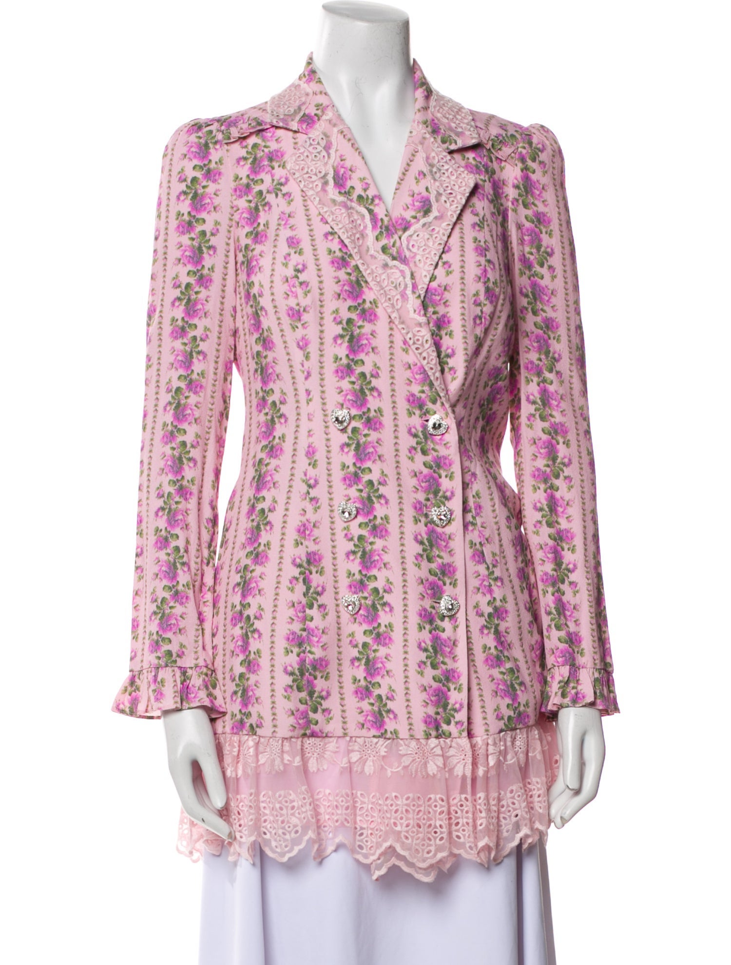 LoveShackFancy Floral Print Coat