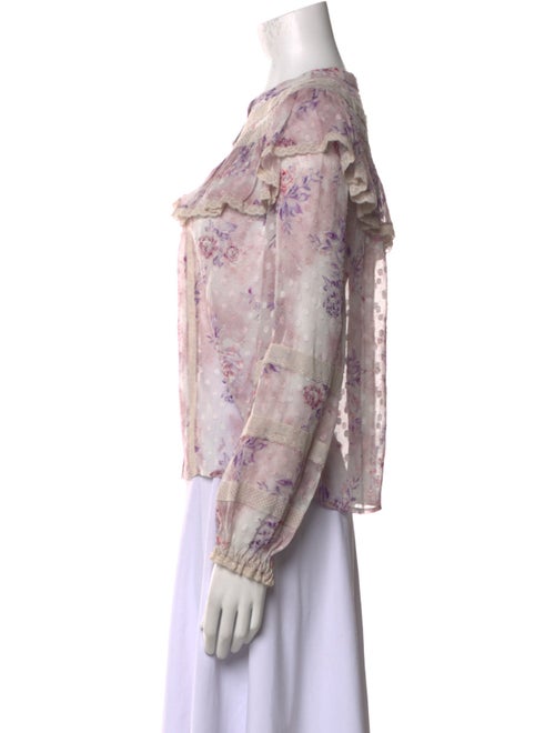 LoveShackFancy Silk Floral Print Blouse