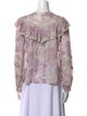 LoveShackFancy Silk Floral Print Blouse