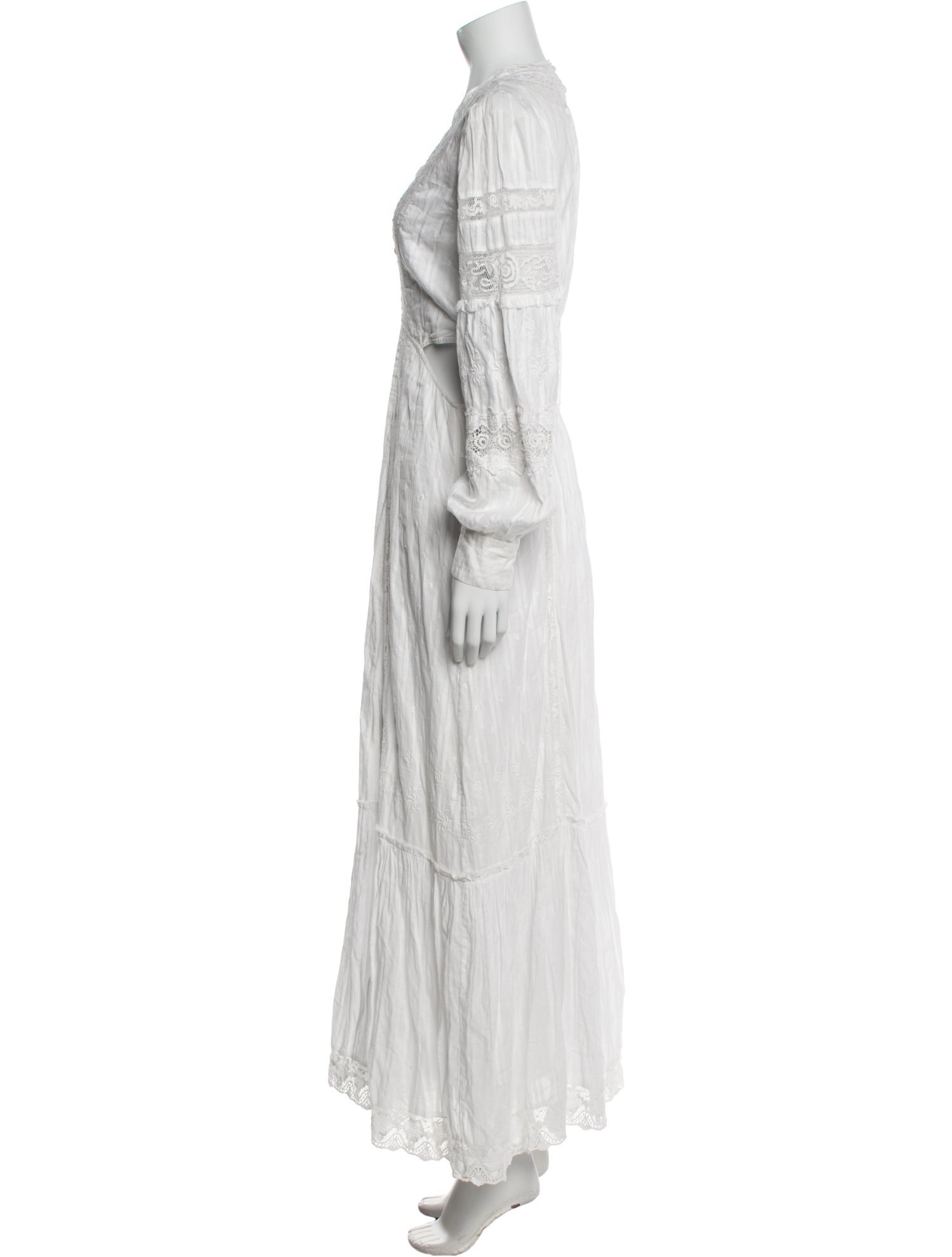 LoveShackFancy V-Neck Long Dress