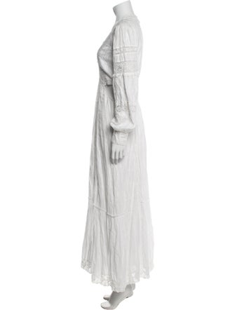 LoveShackFancy V-Neck Long Dress