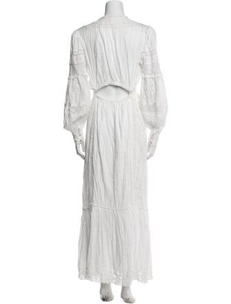 LoveShackFancy V-Neck Long Dress