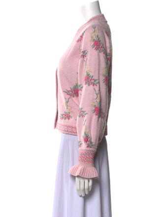 LoveShackFancy Printed V-Neck Sweater