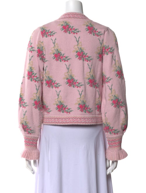 LoveShackFancy Printed V-Neck Sweater