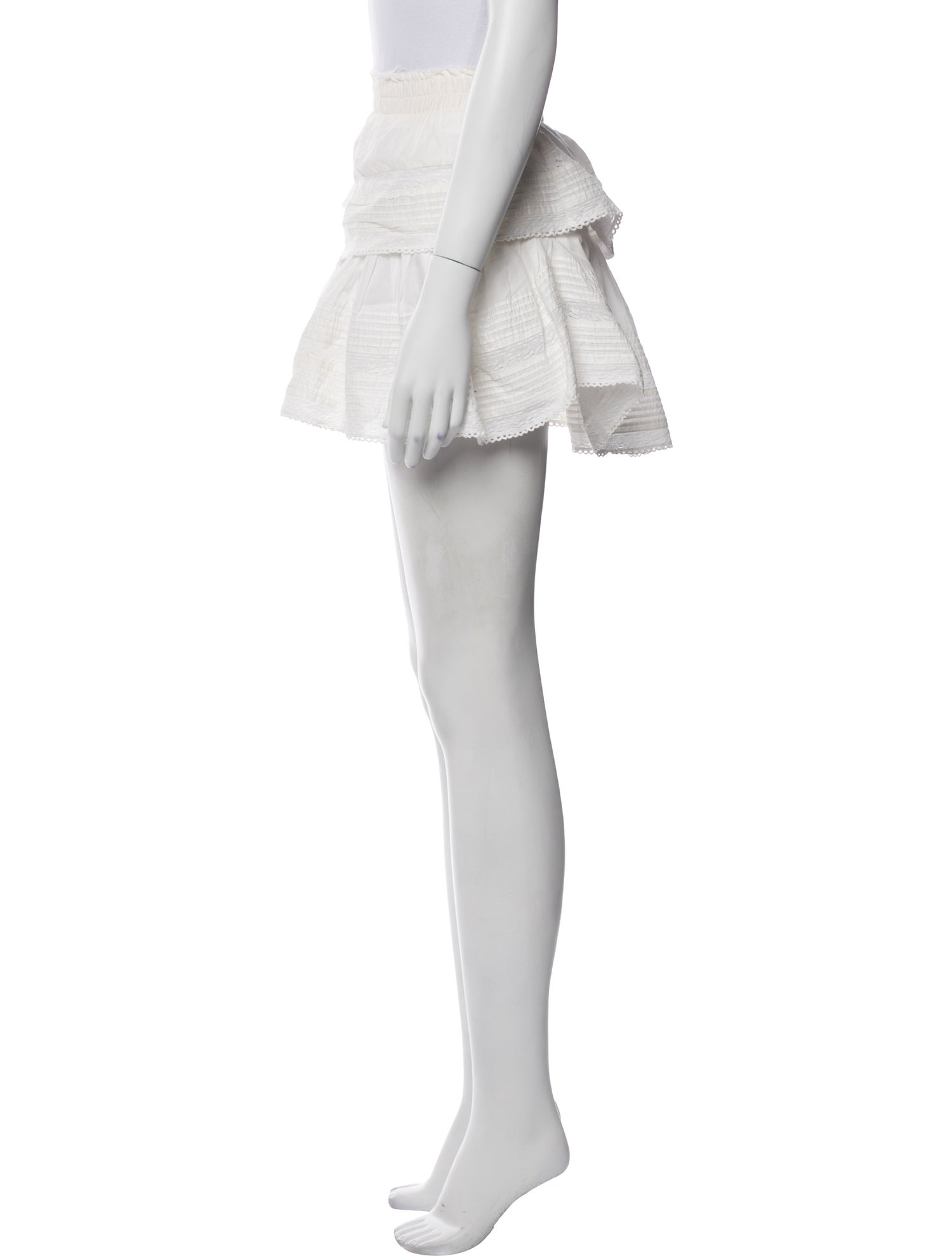 LoveShackFancy Raw-Edge Trim Mini Skirt