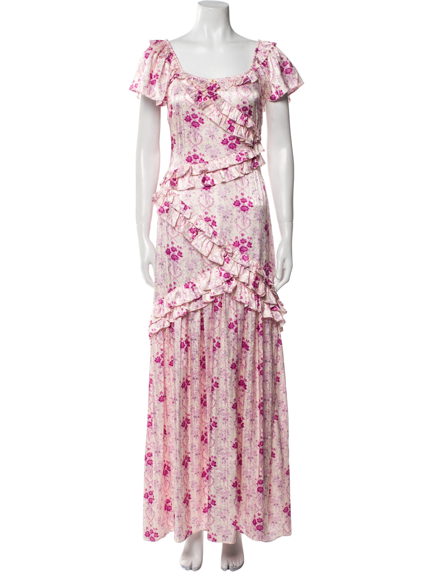LoveShackFancy Floral Print Long Dress