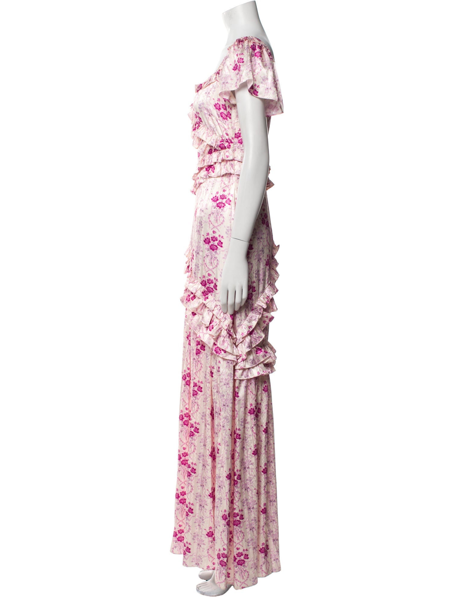 LoveShackFancy Floral Print Long Dress