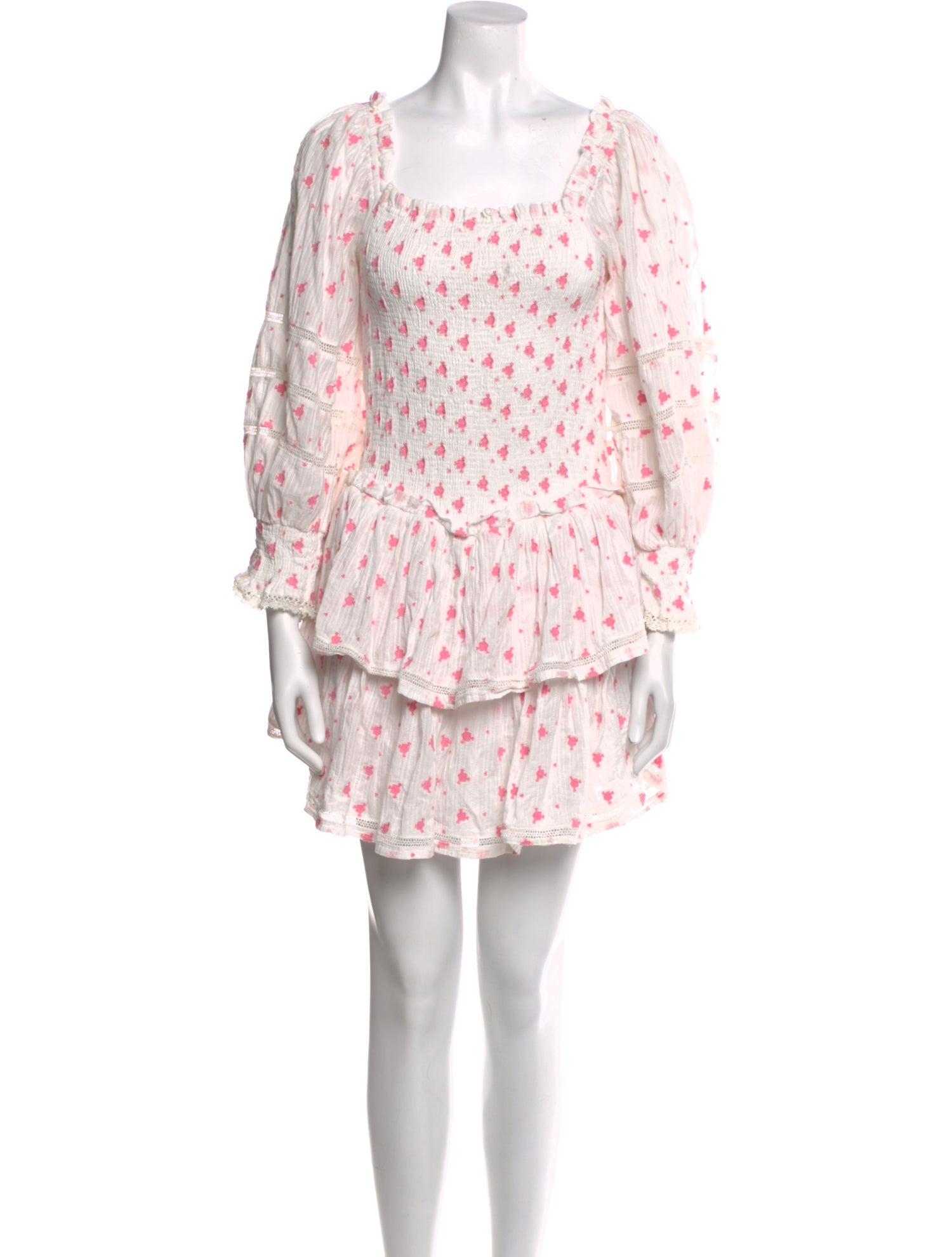 LoveShackFancy Floral Print Mini Dress