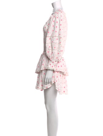 LoveShackFancy Floral Print Mini Dress