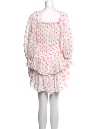 LoveShackFancy Floral Print Mini Dress