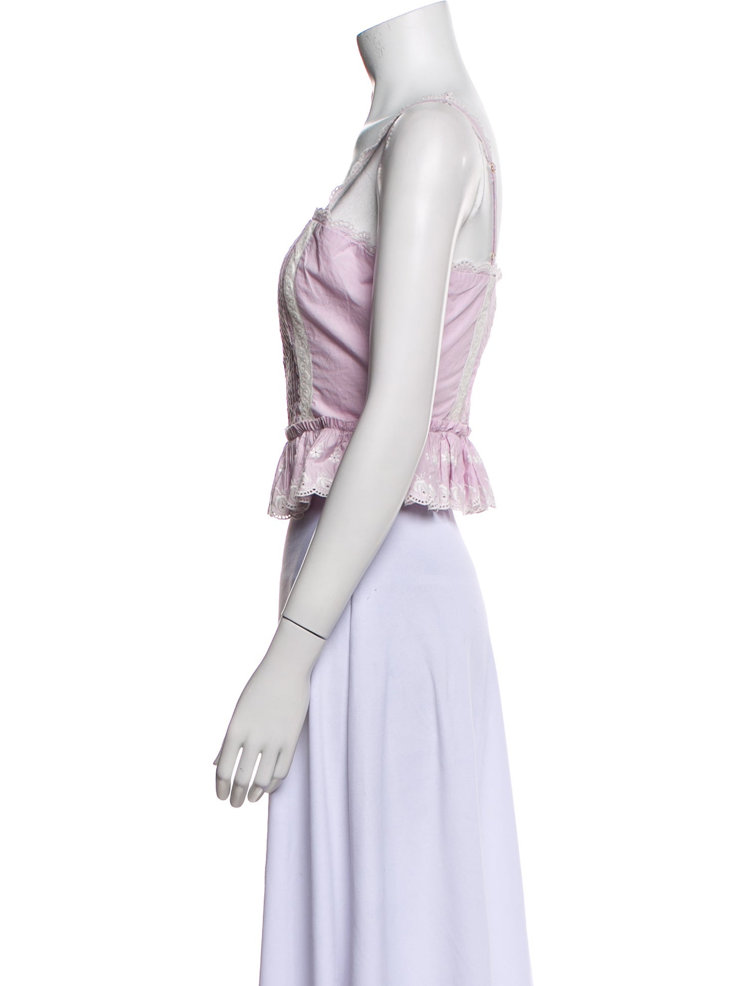 LoveShackFancy Square Neckline Sleeveless Crop Top w/ Tags