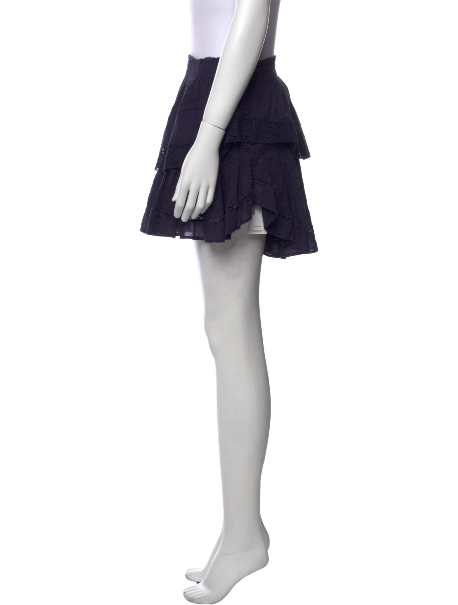 LoveShackFancy Raw-Edge Trim Mini Skirt