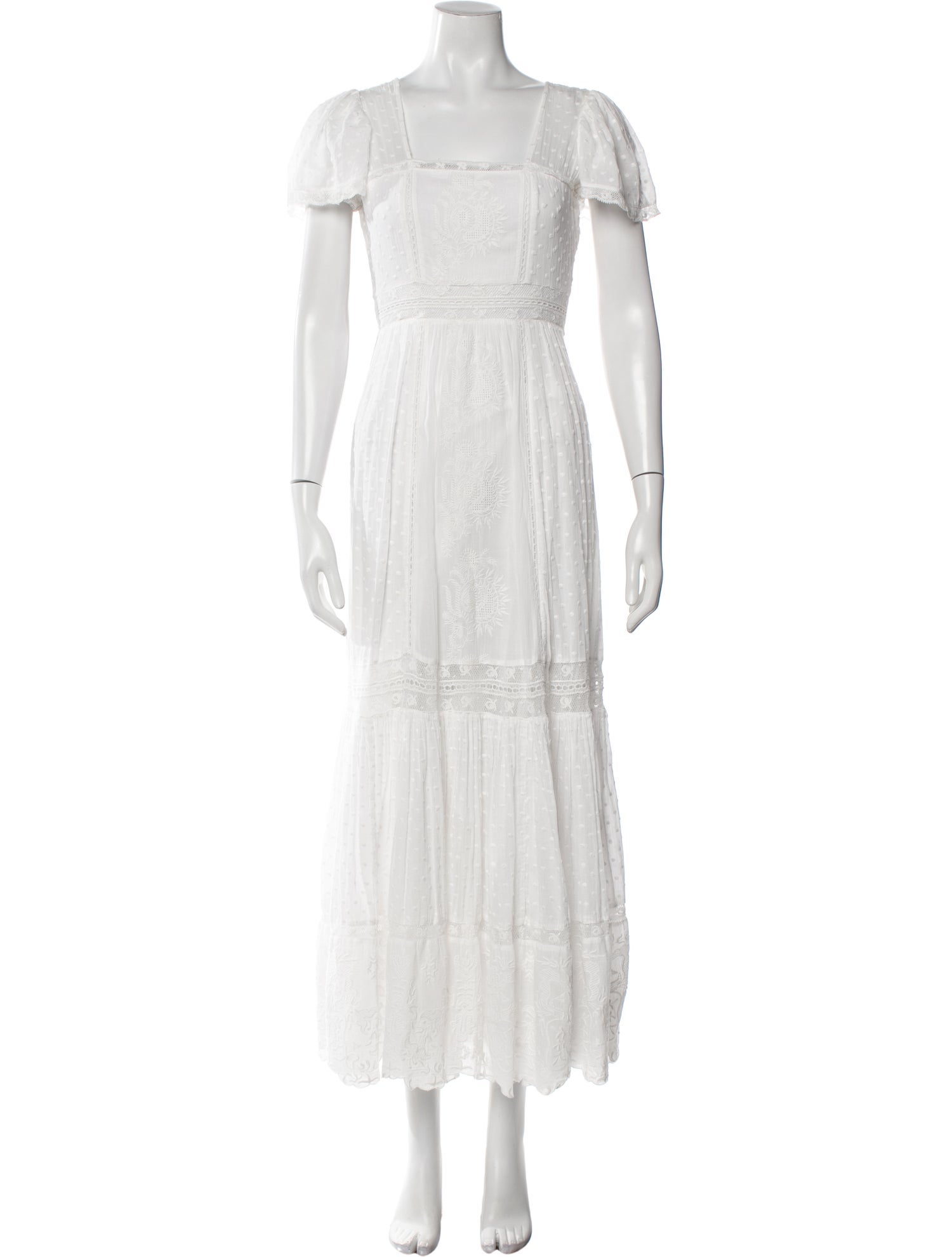 LoveShackFancy Square Neckline Long Dress