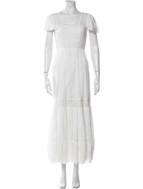 LoveShackFancy Square Neckline Long Dress