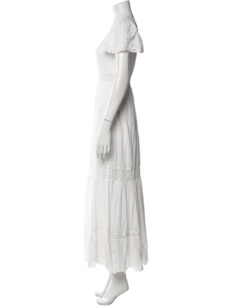 LoveShackFancy Square Neckline Long Dress