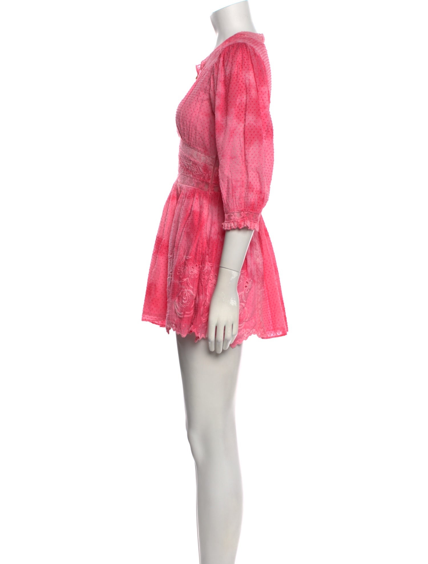 LoveShackFancy V-Neck Mini Dress