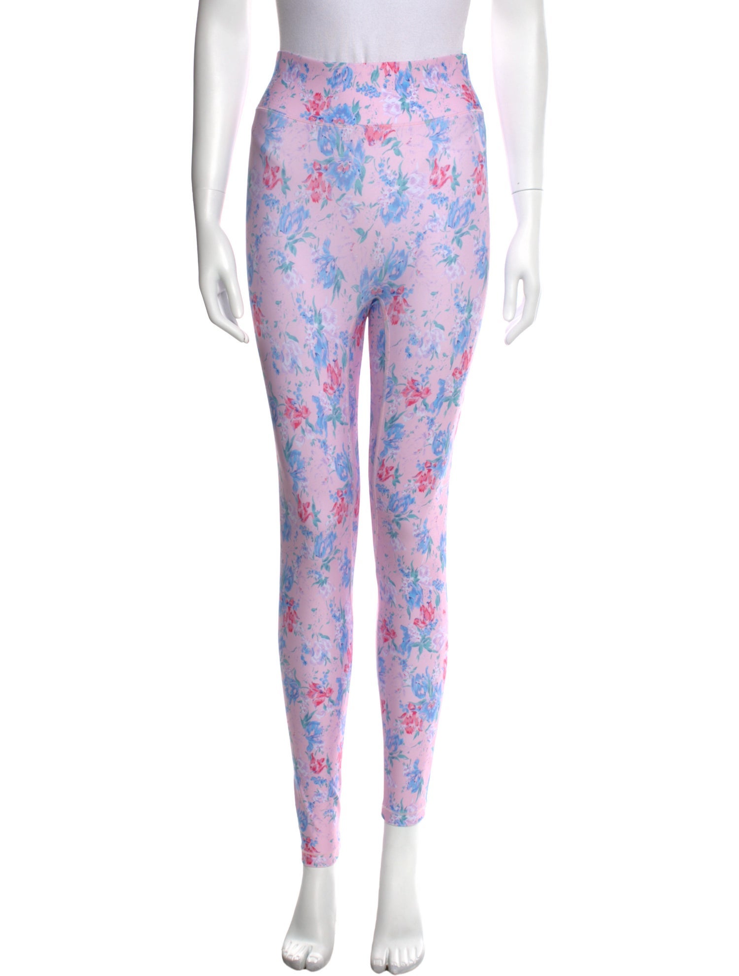 LoveShackFancy Floral Print Skinny Leg Pants