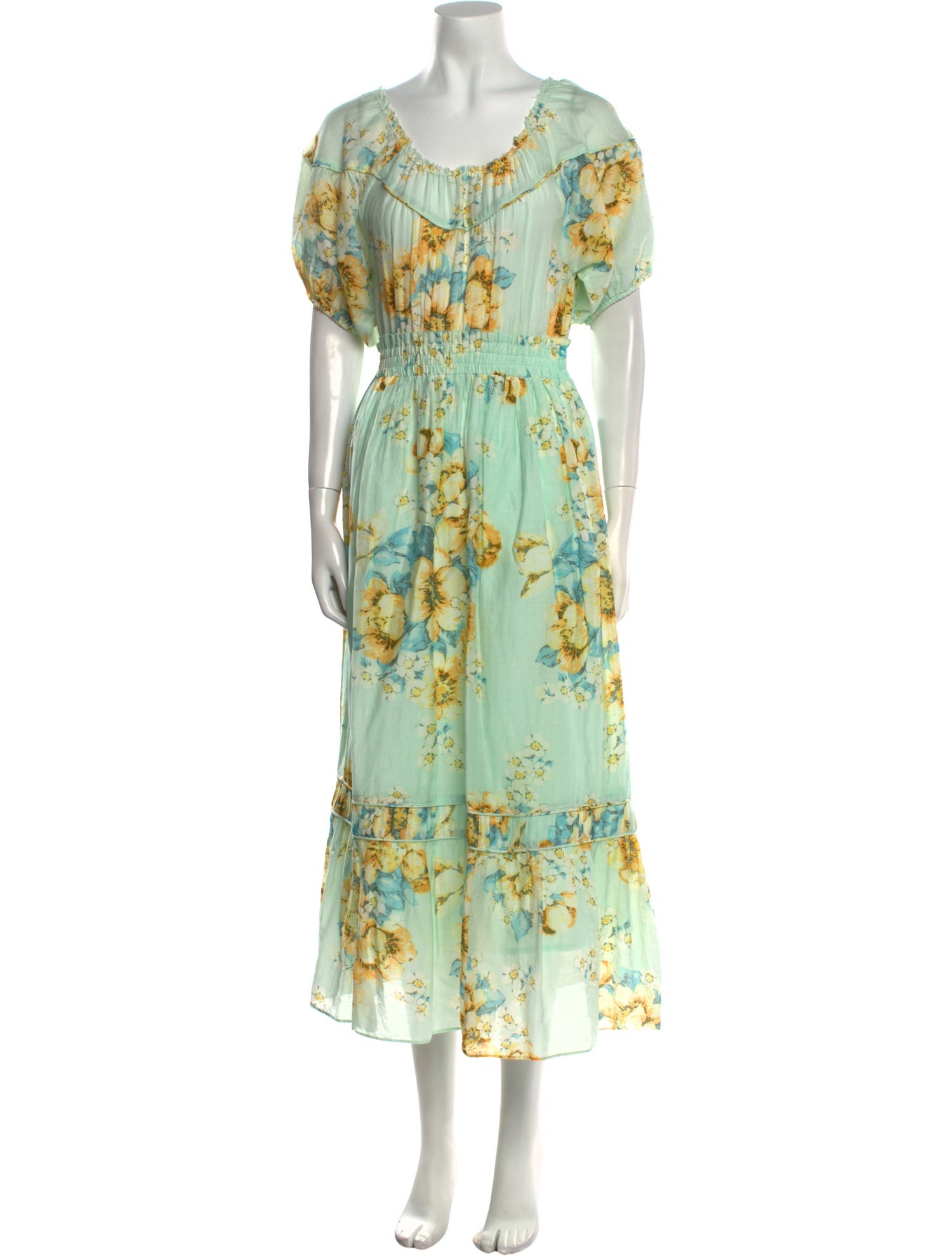 LoveShackFancy Floral Print Long Dress