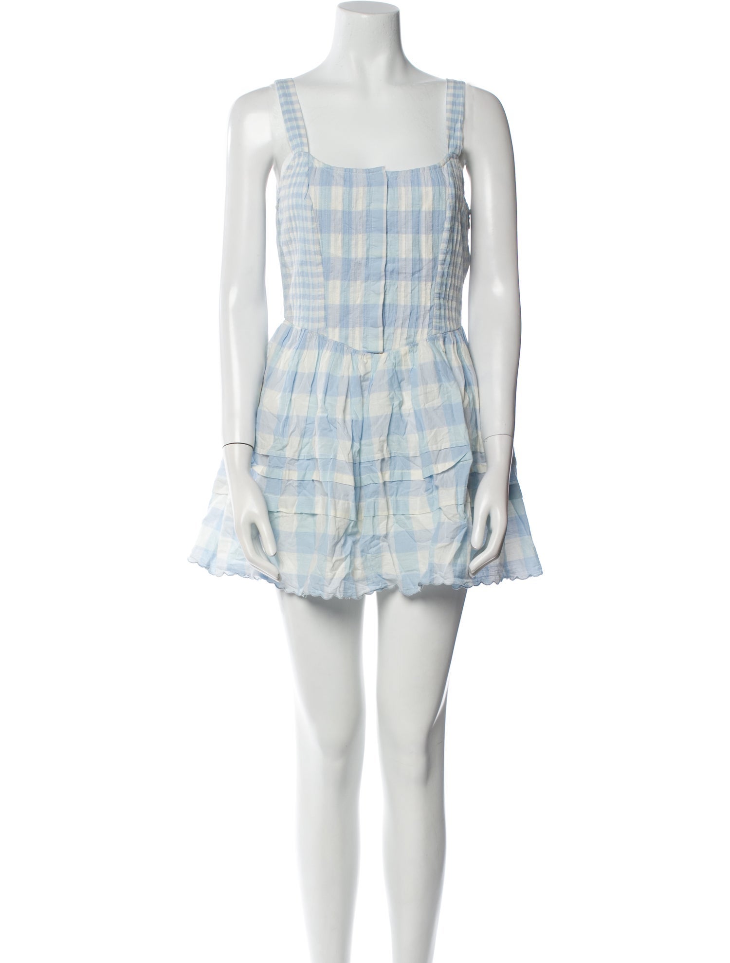 LoveShackFancy Plaid Print Mini Dress