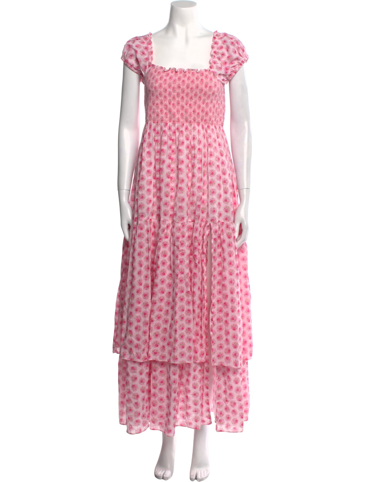 LoveShackFancy Floral Print Long Dress