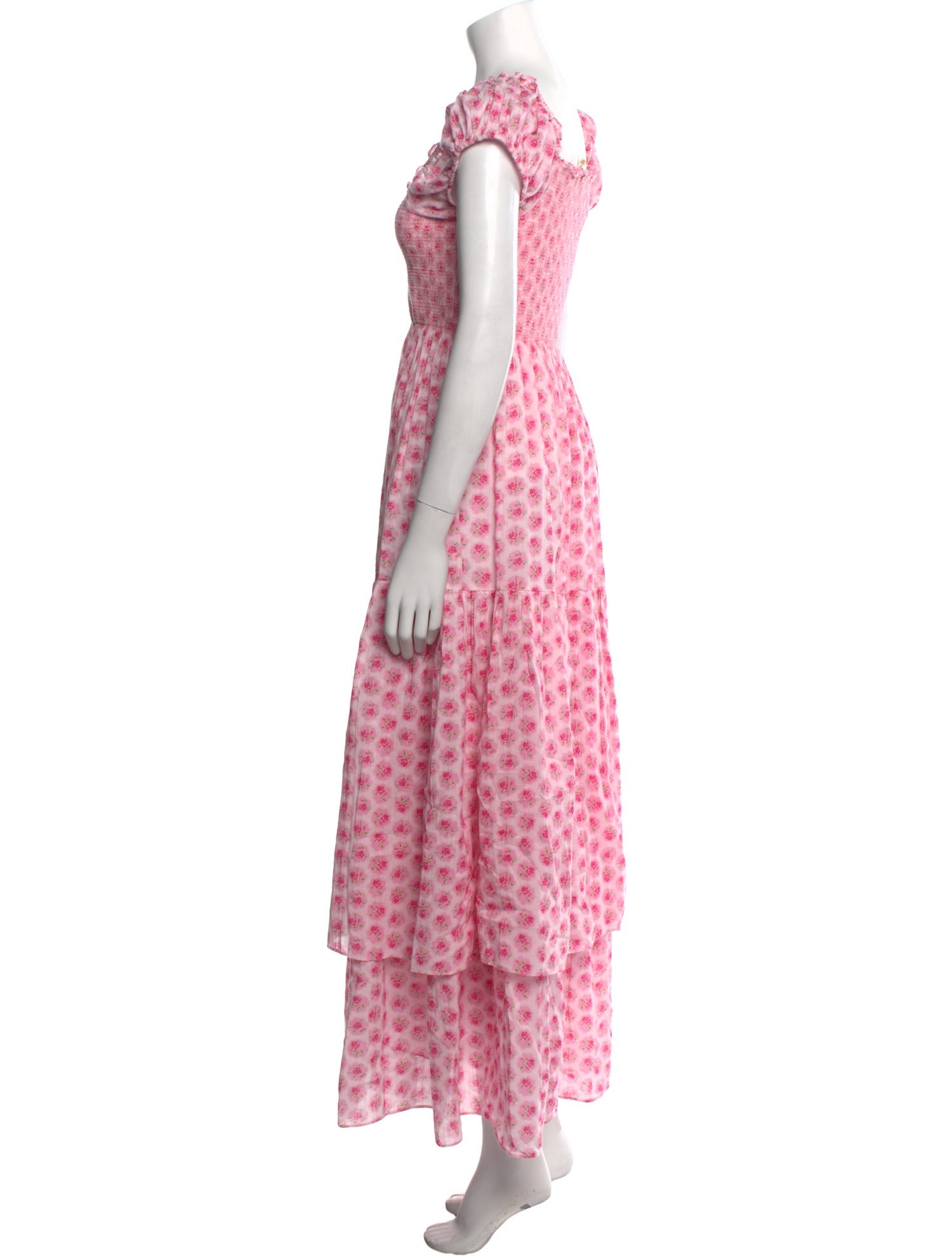 LoveShackFancy Floral Print Long Dress